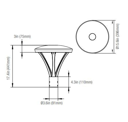 NaturaLED Post Top Area Lights: 9728,9729,9726,9427,9730 & 9731