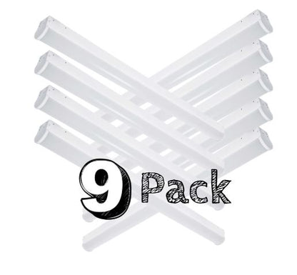 FSC Lighting L28548-40W-AOK-S5 4FT LED Strip (9 Pack) | Adjustable Wattage | DLC 5.1 | 5320 Lumens | 3500K 4000K 5000K | Commercial Warehouse Parking Garage Utility
