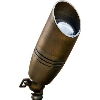 Dabmar Lighting LV235 Weathered Brass - Low Voltage Outdoor Directional Spot Light with Hood