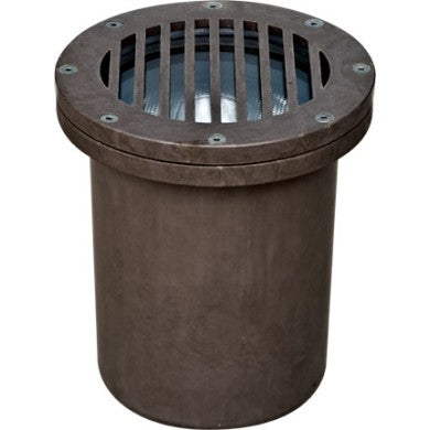 Dabmar Lighting FG4400 Bronze Fiberglass In-Ground Well Light with Grill - 120V, 150W Max, ETL Rated