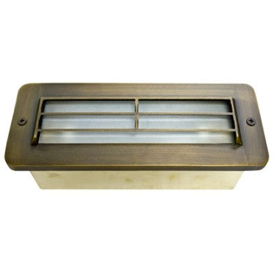 Dabmar Lighting LV632 Weathered Brass - Low Voltage Brass Louvred Step Light
