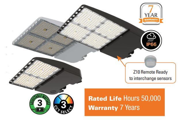NaturaLED Slim Area Light Z10 – Selectable Wattage & CCT (9714, 9715, 9716, 9677, 9681, 9679, 9678, 9682, 9680, 9720, 9721, 9722, 9723, 9724, 9725)