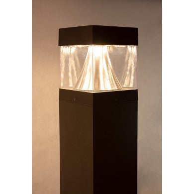 Dabmar Lighting D950 Black or Bronze Cast Aluminum Square LED Bollard Light – 120V-277V, 12W/16W/22W Tunable, 3000K-5000K CCT, Wet Rated