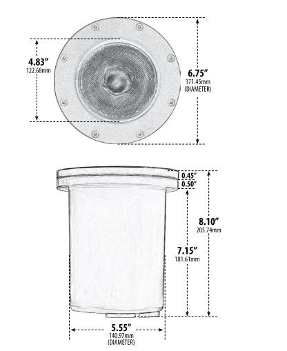 Dabmar Lighting FG4450-BZ Bronze Fiberglass In-Ground Flood & Spot Well Light – 120V, PAR38, ETL Rated