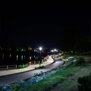 NaturaLED 9571 & 9572 Black Post Top Area Lights | FX15PST34SW/8CCT3/BK & FX15PST100SW/8CCT3/BK