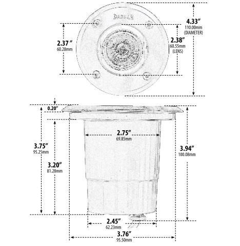 Dabmar Lighting FG319 Stainless Steel In-Ground Well Light – 12V MR16 Bi-Pin, 20W Max, ETL Wet Location Approved
