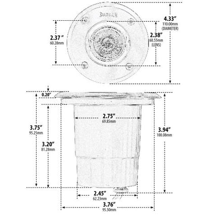 Dabmar Lighting FG319 Stainless Steel In-Ground Well Light – 12V MR16 Bi-Pin, 20W Max, ETL Wet Location Approved