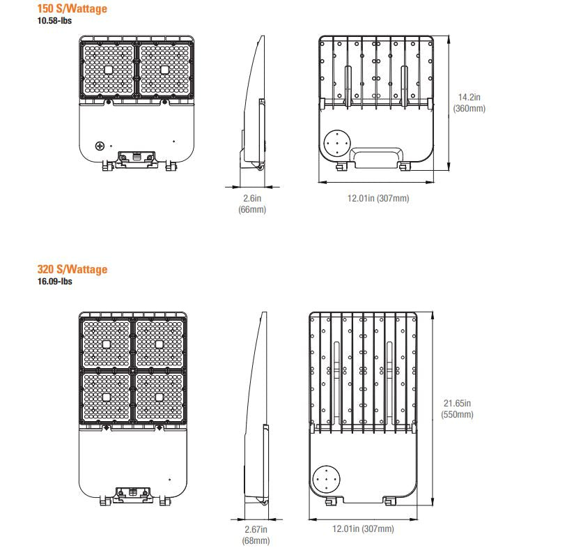 NaturaLED Sport Court Lighting5200,5201,5202,5203 – Selectable Wattage Tennis Court LED Fixture –120-277V