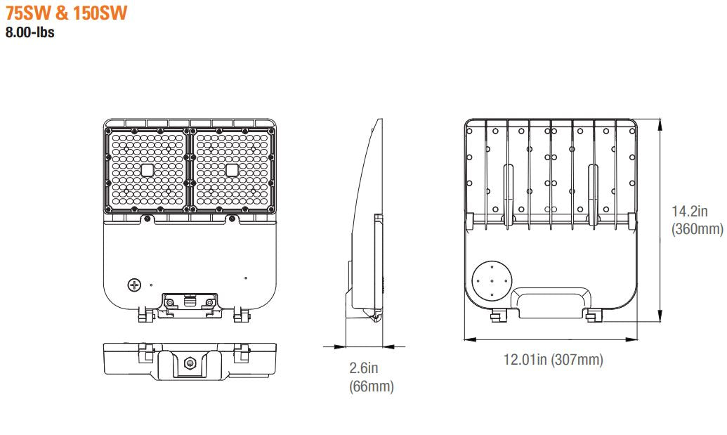 NaturaLED Slim Area Light Z10 – Selectable Wattage & CCT (9714, 9715, 9716, 9677, 9681, 9679, 9678, 9682, 9680, 9720, 9721, 9722, 9723, 9724, 9725)