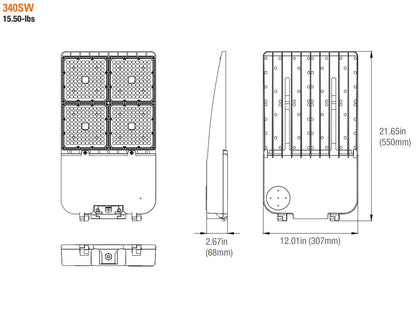 NaturaLED Slim Area Light Z10 – Selectable Wattage & CCT (9714, 9715, 9716, 9677, 9681, 9679, 9678, 9682, 9680, 9720, 9721, 9722, 9723, 9724, 9725)